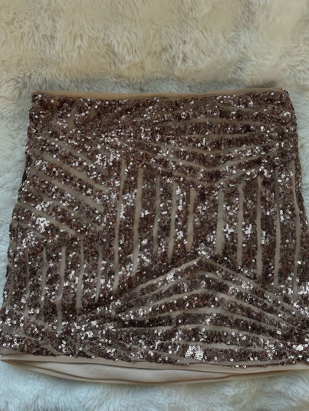 Forever 21 Rose Gold Sequin Mini Skirt